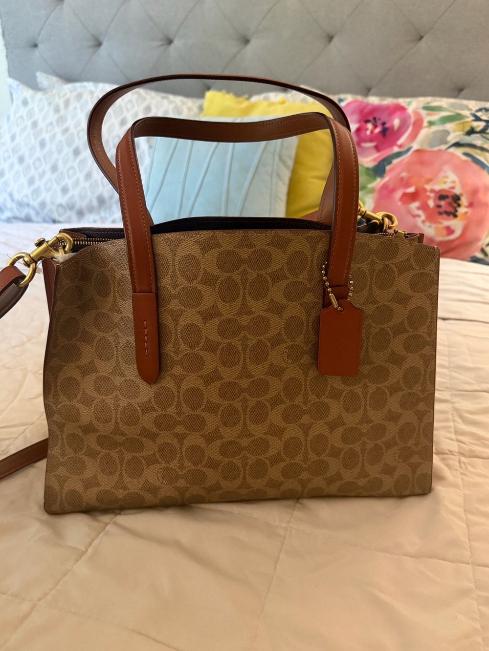 NWT Coach Charlie Carryall Brown Signature Tote Bag - Picture 12 of 12